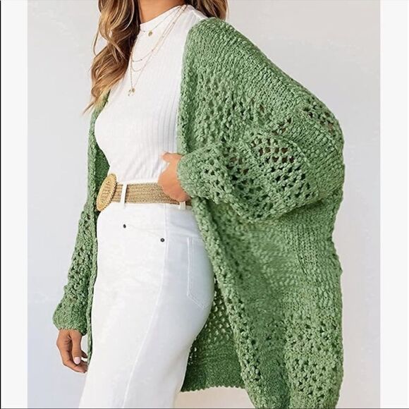 NEW Batwing Sleeves Hollow Out Cardigan Sweater - Picture 7 of 16